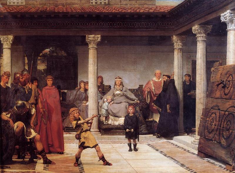 Sir Lawrence Alma-Tadema,OM.RA,RWS The Education of the Children of Clovis oil painting image